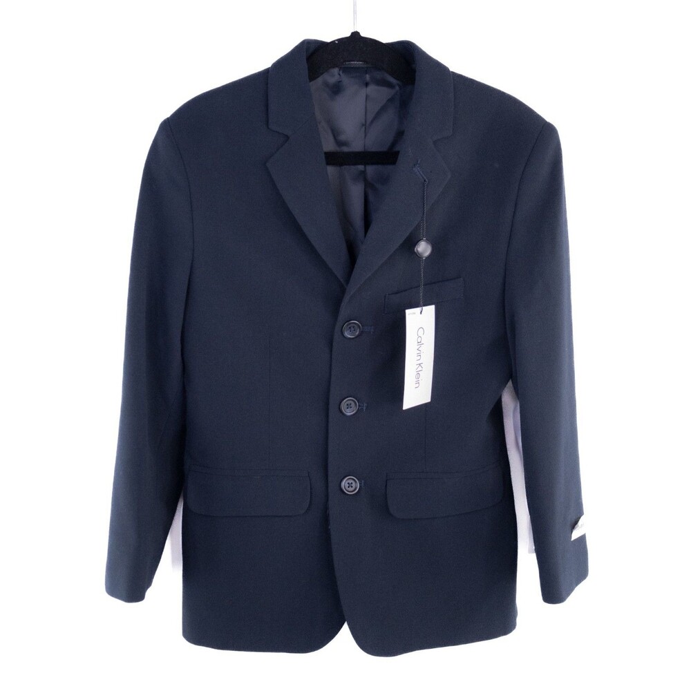 Calvin Klein Boys Navy Blazer Jacket | Size 8 Youth | Formal Blazer 3-Button
